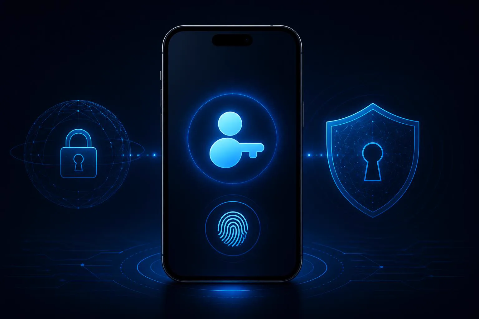 Smartphone showing secure passkey authentication